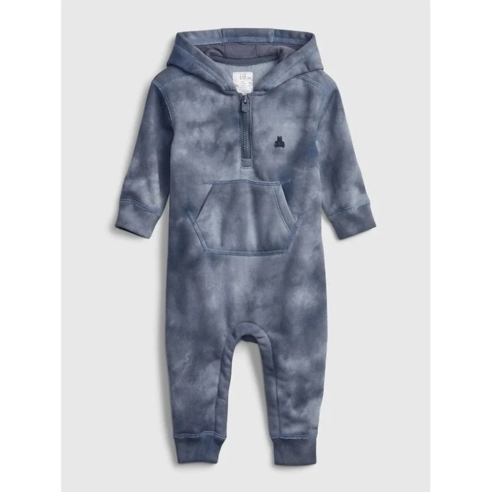 Baby Gap 12-18 Mos Tie Dye Hoodie One Piece‎ Blue Logo Sweatshirt Material